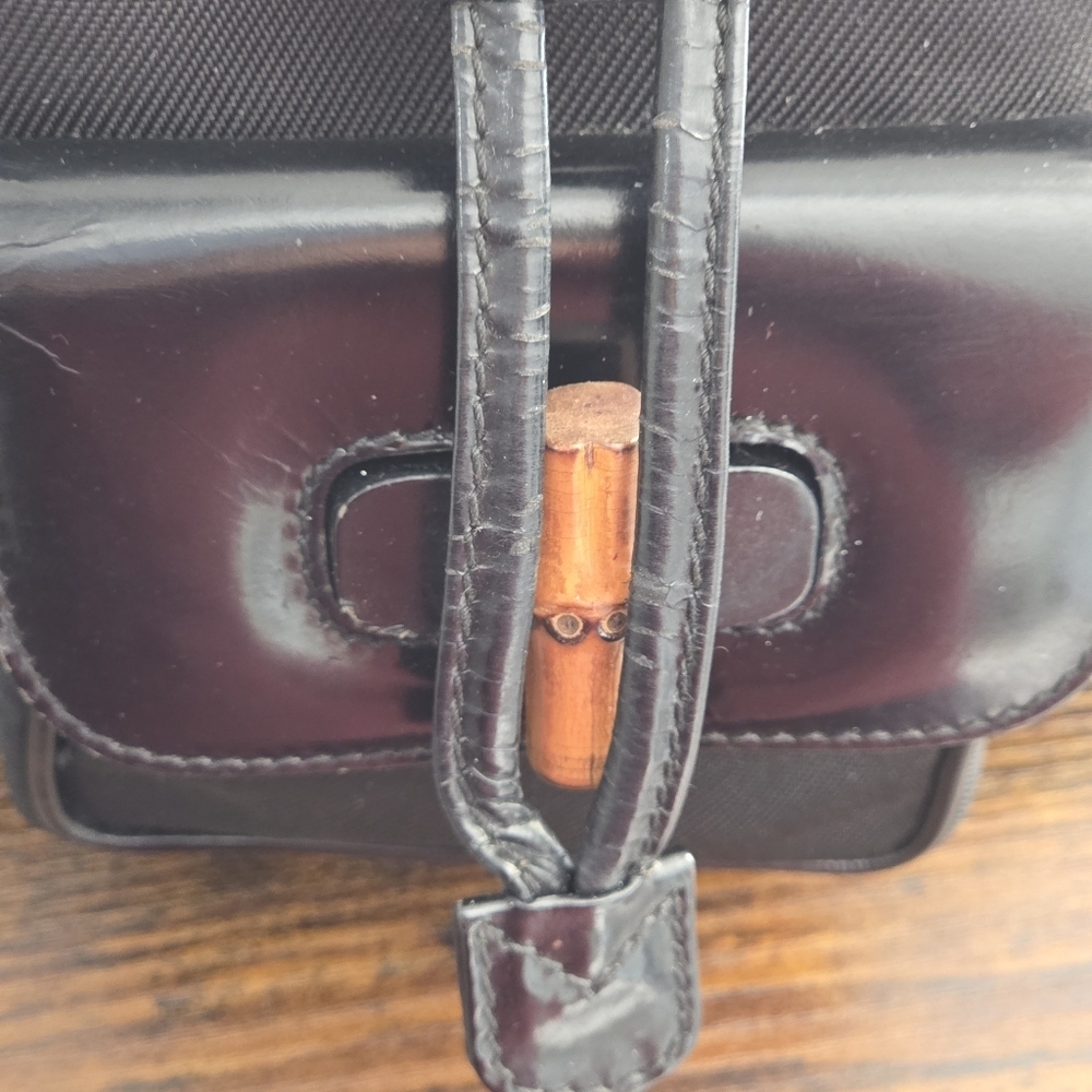 Gucci Vintage Bamboo Leather and Nylon Mini Backpack - Picture 10 of 15
